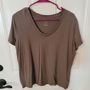Grey Scoop Neck T-shirt